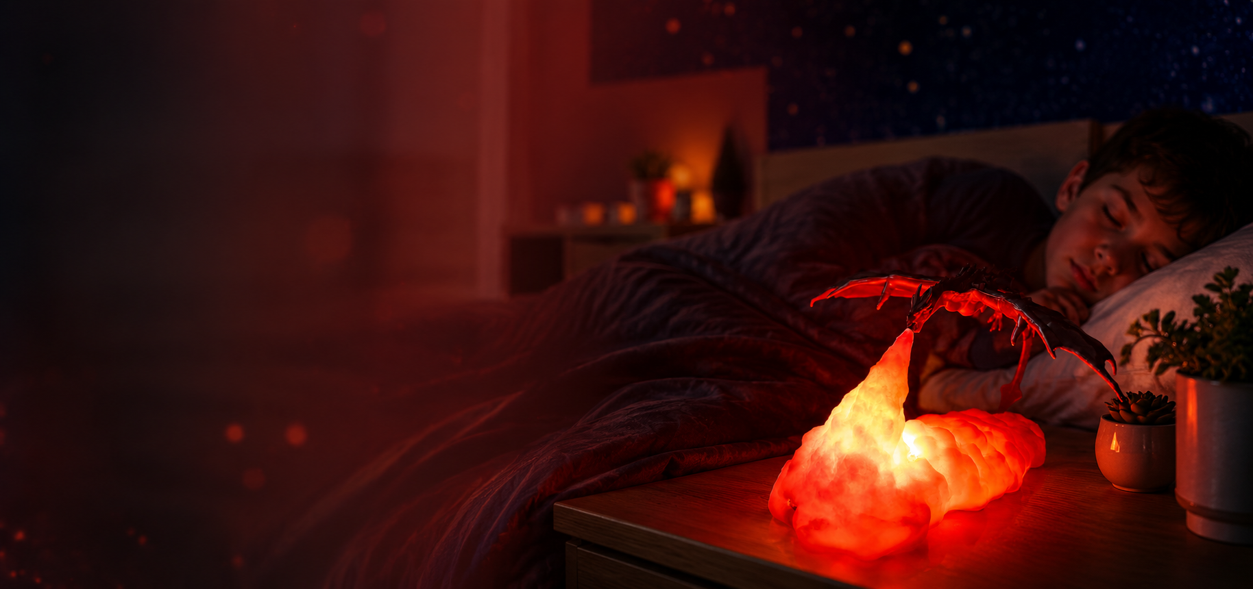Fire Dragon LED Night Lamp – Fantasy Room Decor